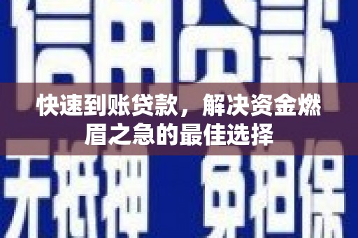 左镇快速到账贷款，解决资金燃眉之急的最佳选择
