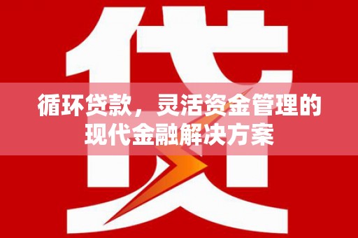 左镇循环贷款，灵活资金管理的现代金融解决方案