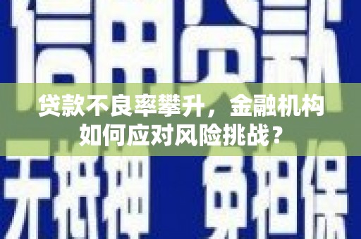 左镇贷款不良率攀升，金融机构如何应对风险挑战？