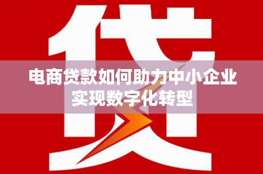 左镇电商贷款如何助力中小企业实现数字化转型