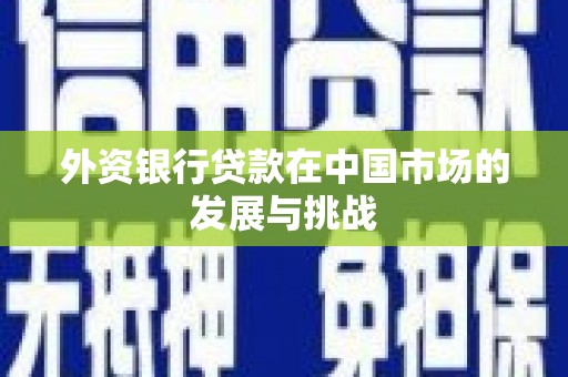左镇外资银行贷款在中国市场的发展与挑战