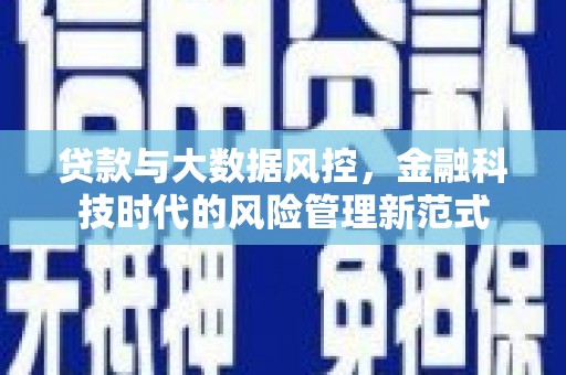 左镇贷款与大数据风控，金融科技时代的风险管理新范式