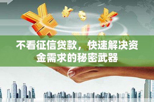 左镇不看征信贷款，快速解决资金需求的秘密武器