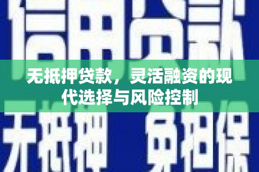 左镇无抵押贷款，灵活融资的现代选择与风险控制