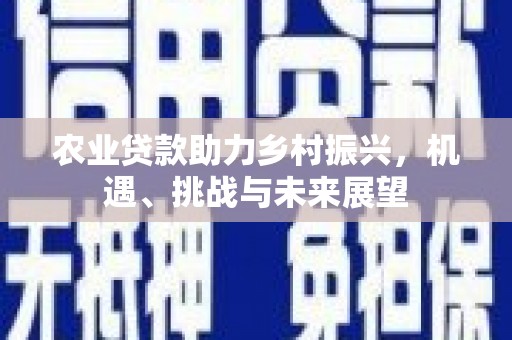左镇农业贷款助力乡村振兴，机遇、挑战与未来展望