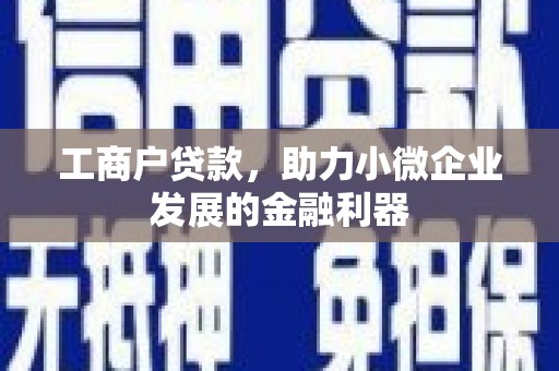 左镇工商户贷款，助力小微企业发展的金融利器