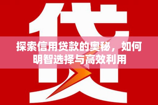 左镇探索信用贷款的奥秘，如何明智选择与高效利用