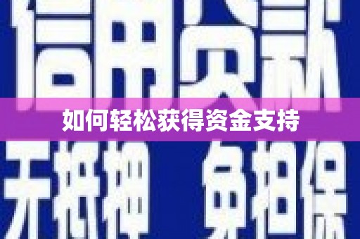 左镇如何轻松获得资金支持