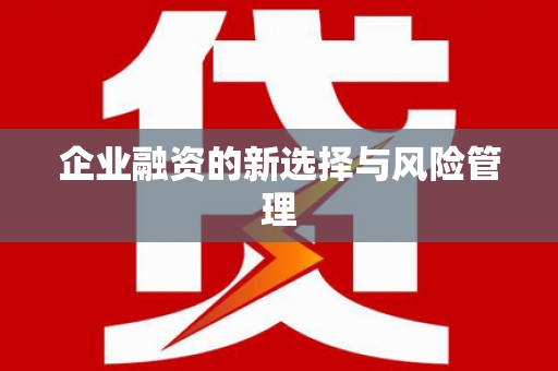左镇企业融资的新选择与风险管理