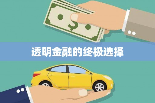 左镇透明金融的终极选择